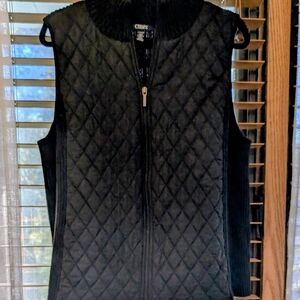 Chaps Black Quilted Vest